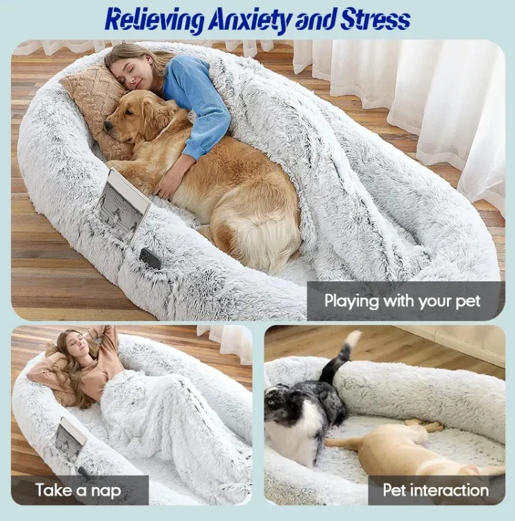 Cama para perros super grande y cómoda para todas las estaciones, con cojín acolchado para perros pequeños y grandes, asiento para perros en el coche