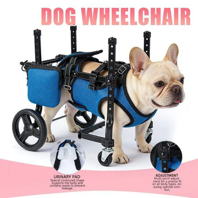 Silla de ruedas portátil para perros, arnés de soporte para cachorros discapacitados
