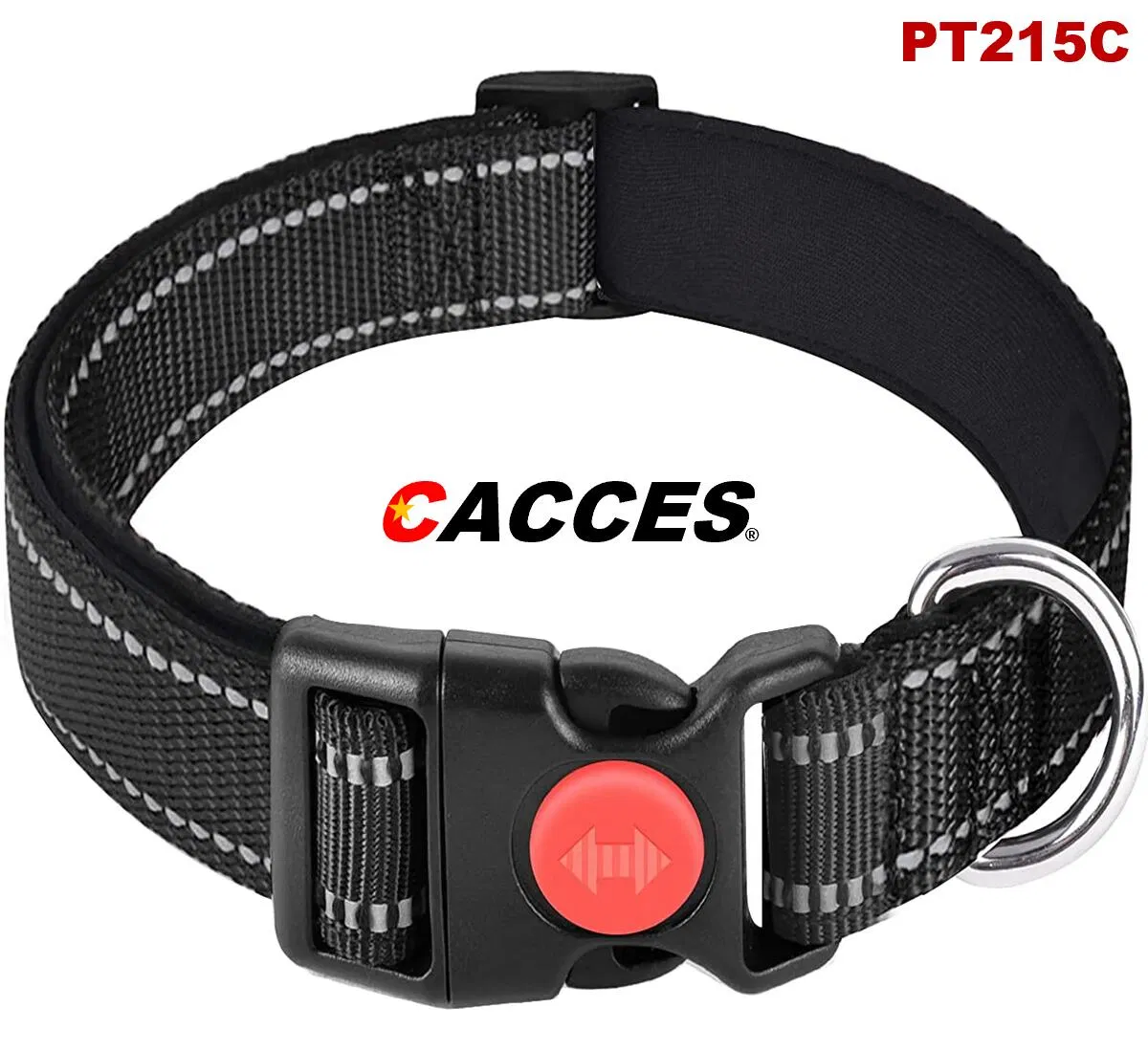 Collar de perro de nylon reflectante con hebilla de seguridad, collares ajustables para mascotas con acolchado de neopreno suave para cachorros pequeños, perros y gatos medianos y grandes, 12 opciones de color