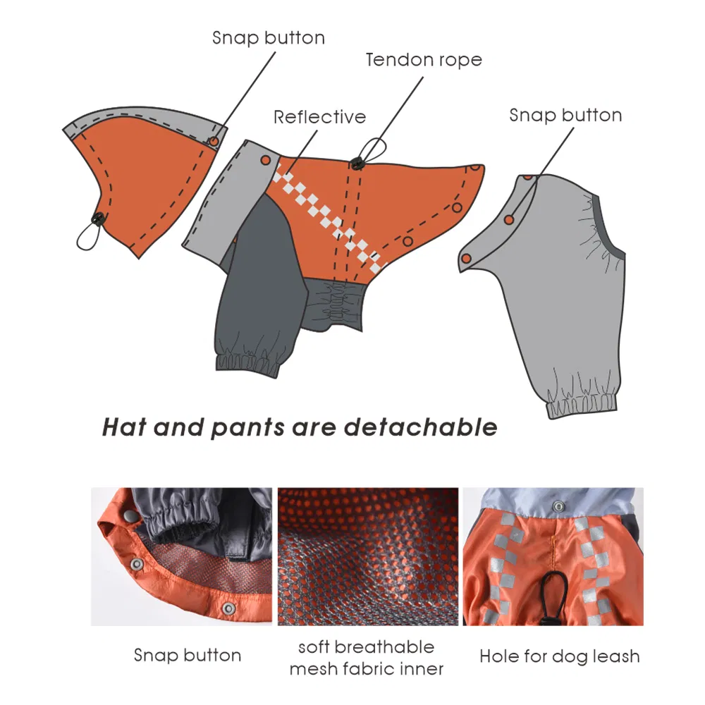 Fábrica de Ropa para Mascotas Chaqueta Ligera Impermeable para Perros Ropa para Perros Ropa Transpirable para Mascotas