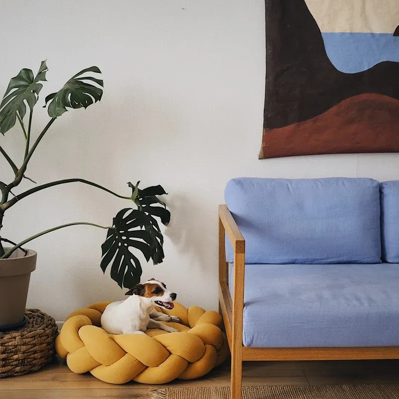 Cama para mascotas de algodón suave y cómoda, hecha a mano, lavable a máquina para perros y gatos