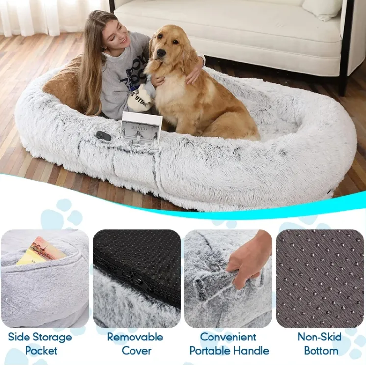 Cama para perros super grande y cómoda para todas las estaciones, con cojín acolchado para perros pequeños y grandes, asiento para perros en el coche