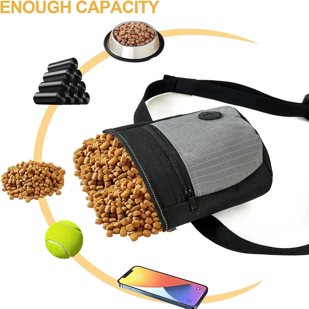 Bolsita magnética para golosinas de perro con dispensador de bolsas para desechos para entrenamiento