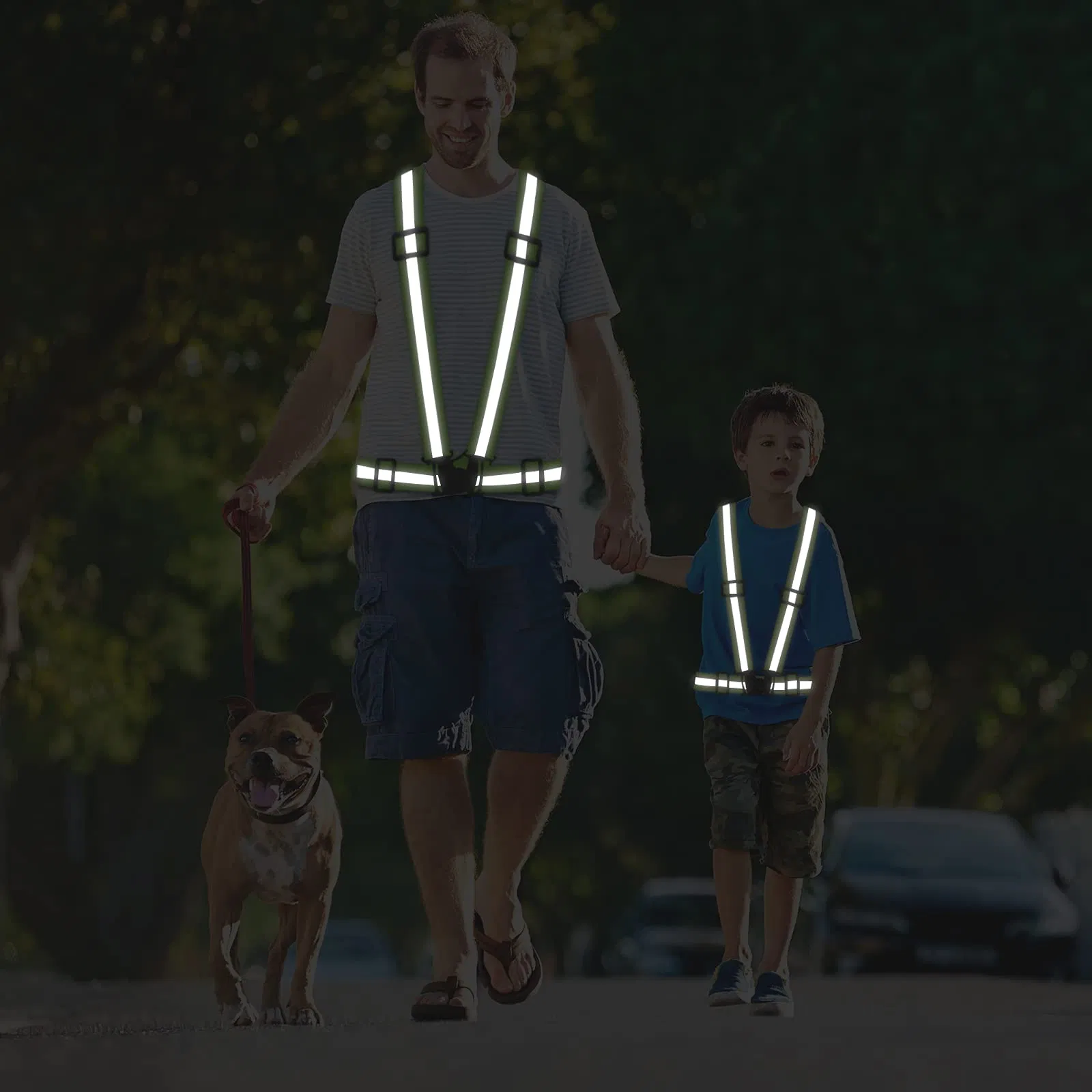 Equipo de Chaleco Reflectante para Correr 2 Pack, Cinturón Reflectante de Seguridad Ajustable de Alta Visibilidad para Correr de Noche, Ciclismo al Aire Libre, Motocicleta, Paseo de Perros, Trotar