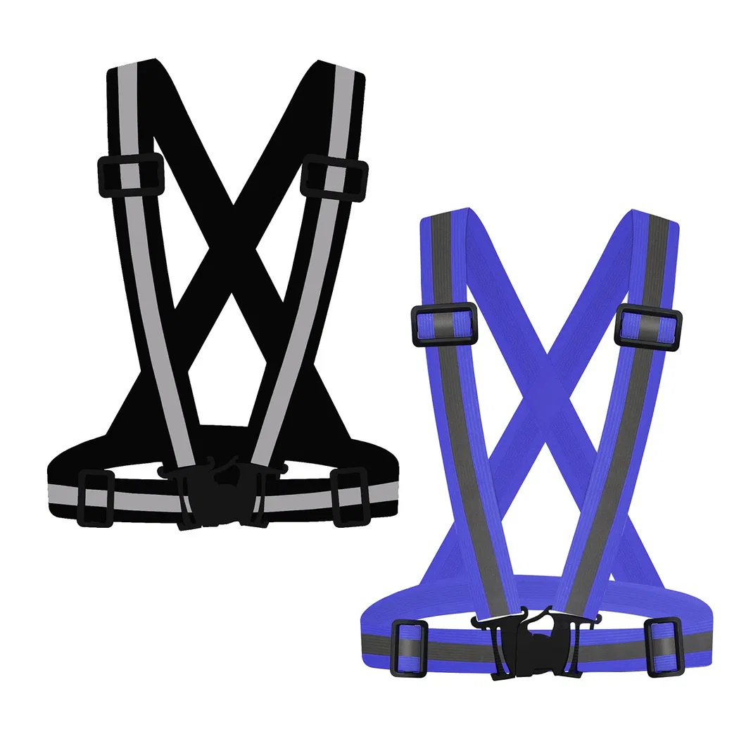 Equipo de Chaleco Reflectante para Correr 2 Pack, Cinturón Reflectante de Alta Visibilidad Ajustable para Correr de Noche, Ciclismo al Aire Libre, Motocicleta, Paseo de Perros, Trote