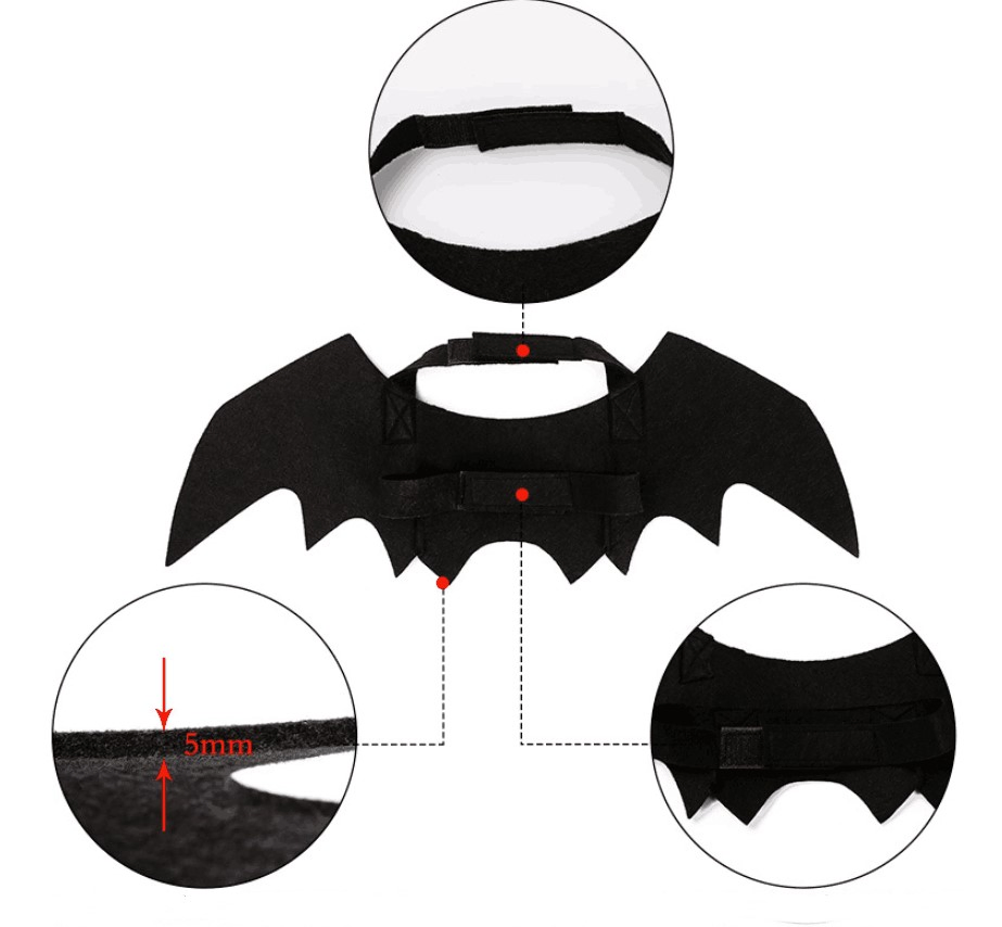 Ropa de Halloween para perros grandes, disfraz de cosplay, ropa de alas de murciélago para mascotas