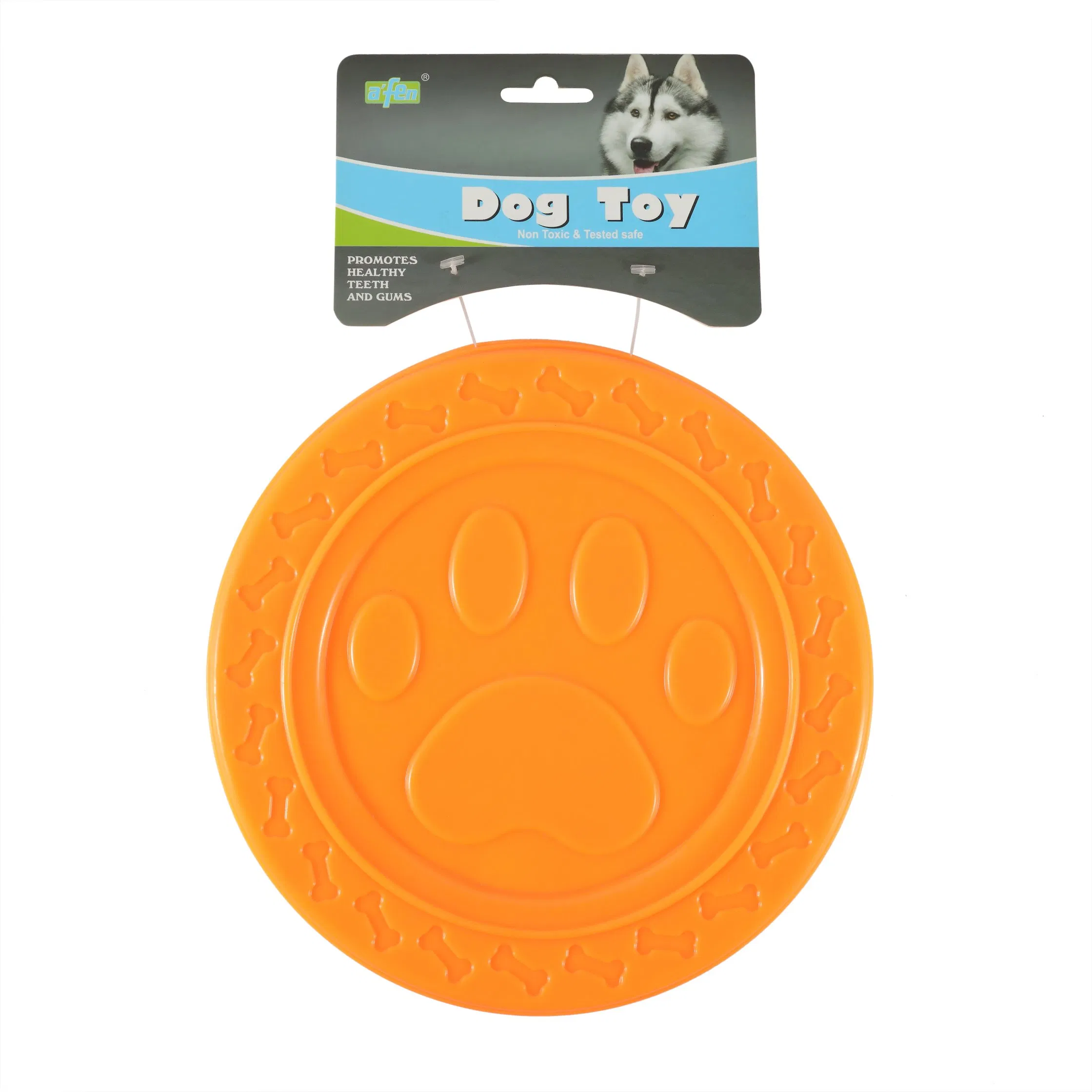 Frisbee de silicona de goma duradera y económica para perros, juguete interactivo para entrenamiento y alimentador de comida