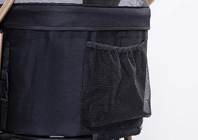 Bolsa de transporte para perros y gatos de tela Oxford con carrito de acero inoxidable