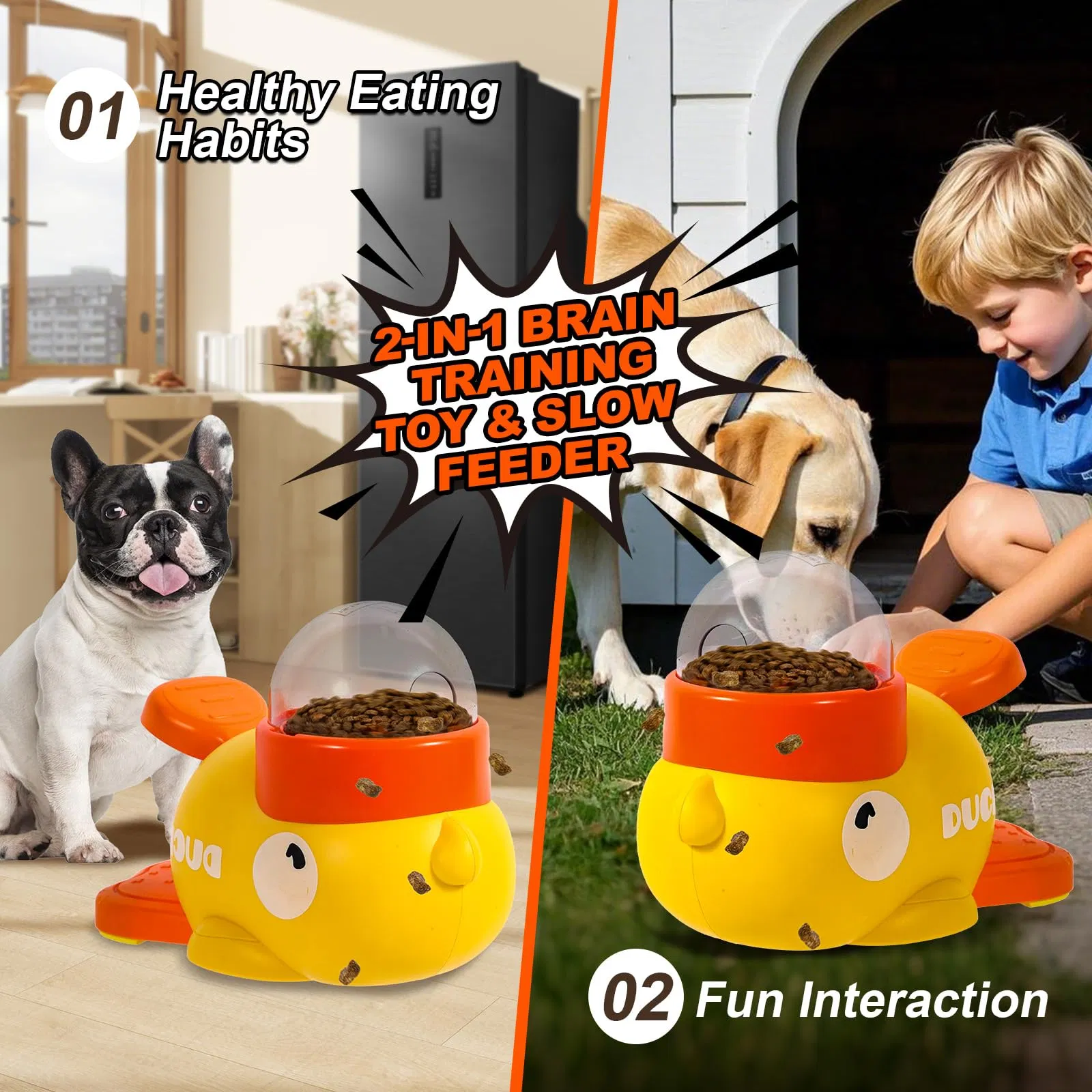 2-in-1 Juguete para perro interactivo dispensador de golosinas