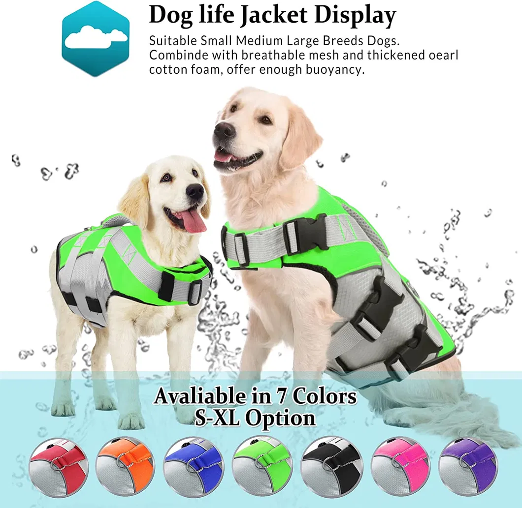 Chalecos de vida para perros ajustables, salvavidas de seguridad para perros pequeños, medianos y grandes