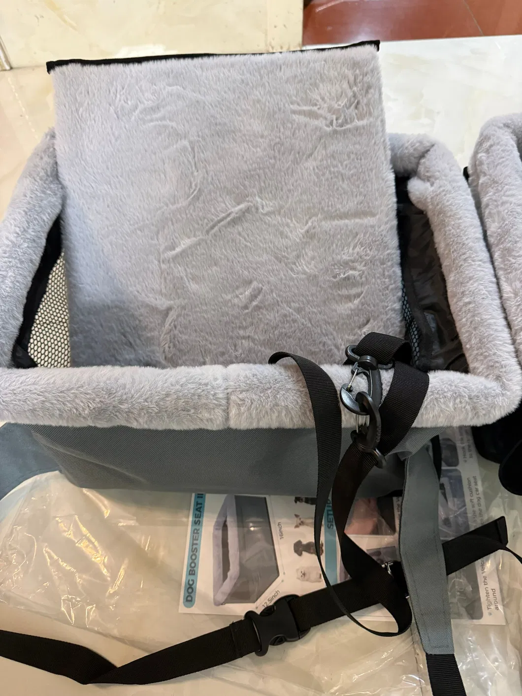 Asiento elevador para perros, transportadora, cama de malla transpirable, marco de metal, bolsa de viaje, hebilla de seguridad, asiento para perros en el coche