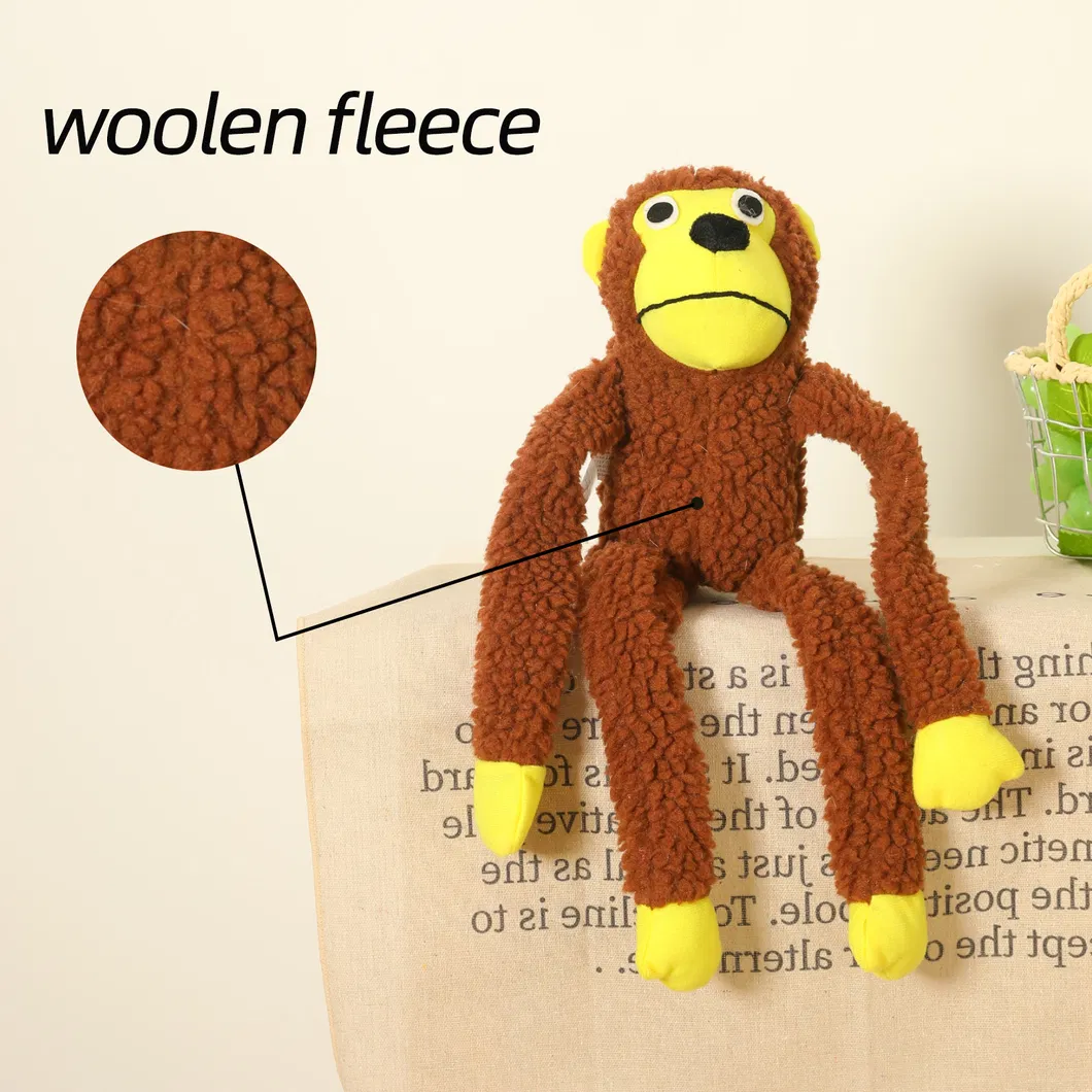 2025 Juguetes de mono de peluche divertidos y resistentes a las mordeduras, juguetes interactivos para perros que hacen ruido