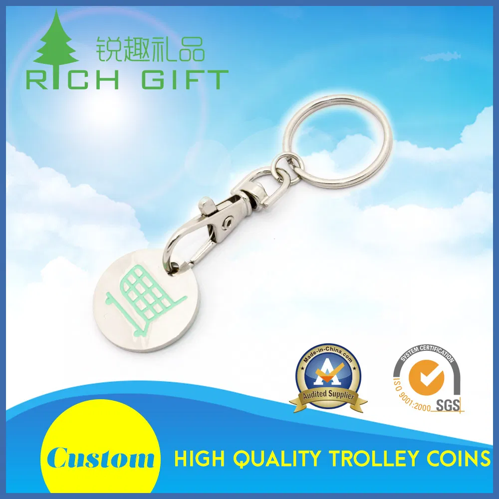 Llave de carro de aleación de zinc de metal suave esmaltada de alta calidad personalizada con logo de engranaje, plateada