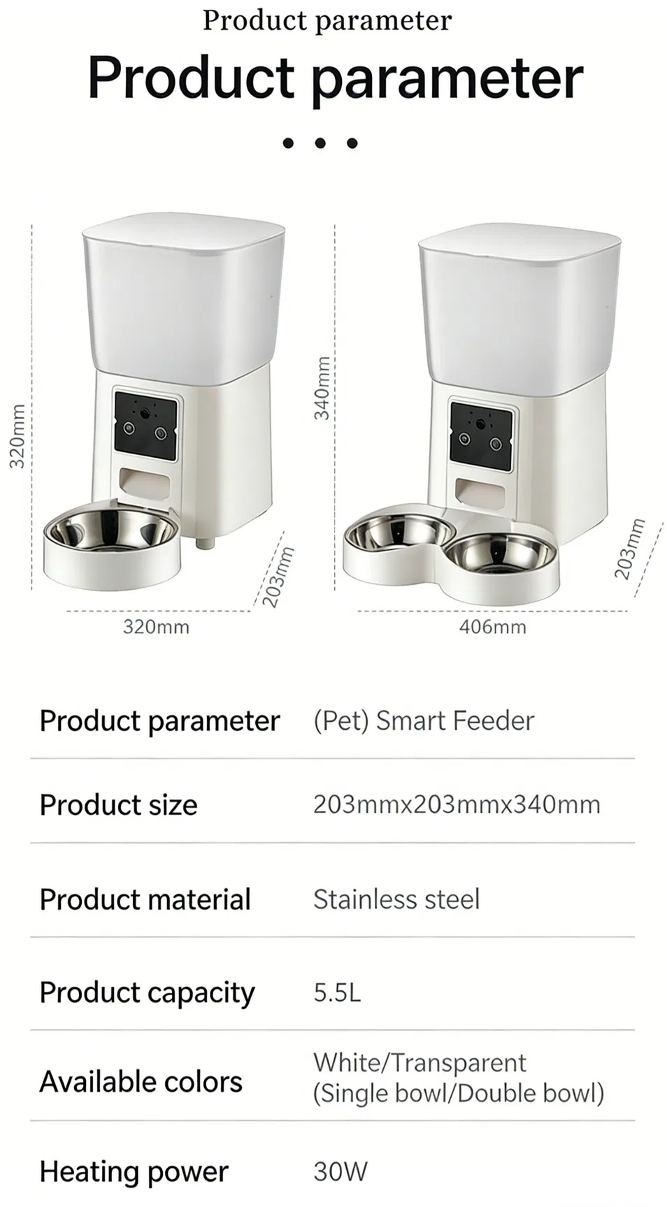Bandeja doble y pies antideslizantes
