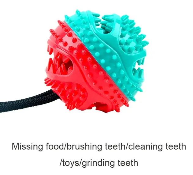 Juguete interactivo para perros con cuerda de succión, bola para masticar, juguete molar para mascotas