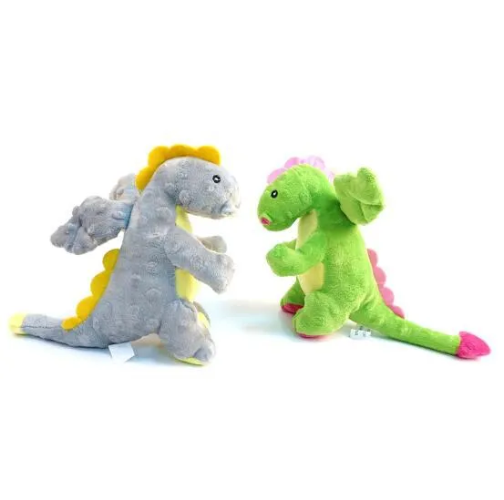 Juguete de peluche interactivo de limpieza de dragones para perros, suave, chirriante y masticable