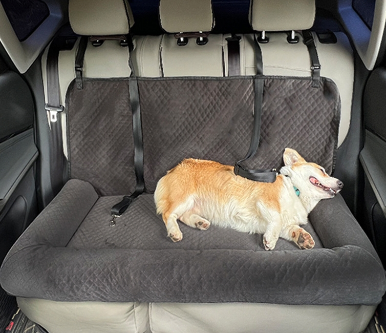 Cama para mascotas de lujo y cómoda, kennel para perros de coche de cuadros oversized
