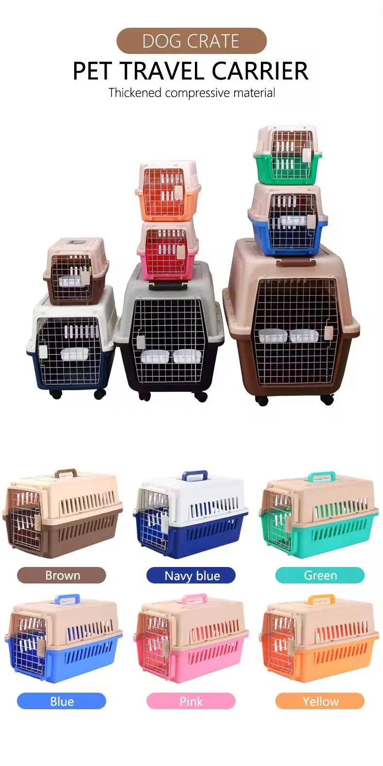 Transportadora para mascotas con asa portátil