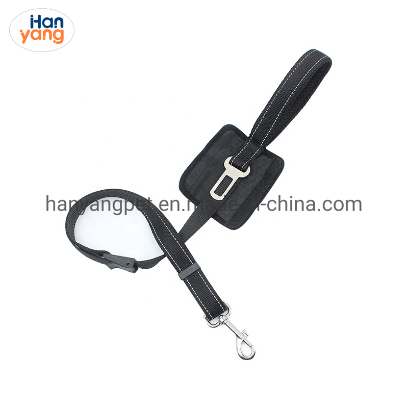Cinturón de seguridad para perros, correa de nylon, accesorio para mascotas personalizado de Hanyang OEM, producto para mascotas, cinturón de asiento para perros en el coche