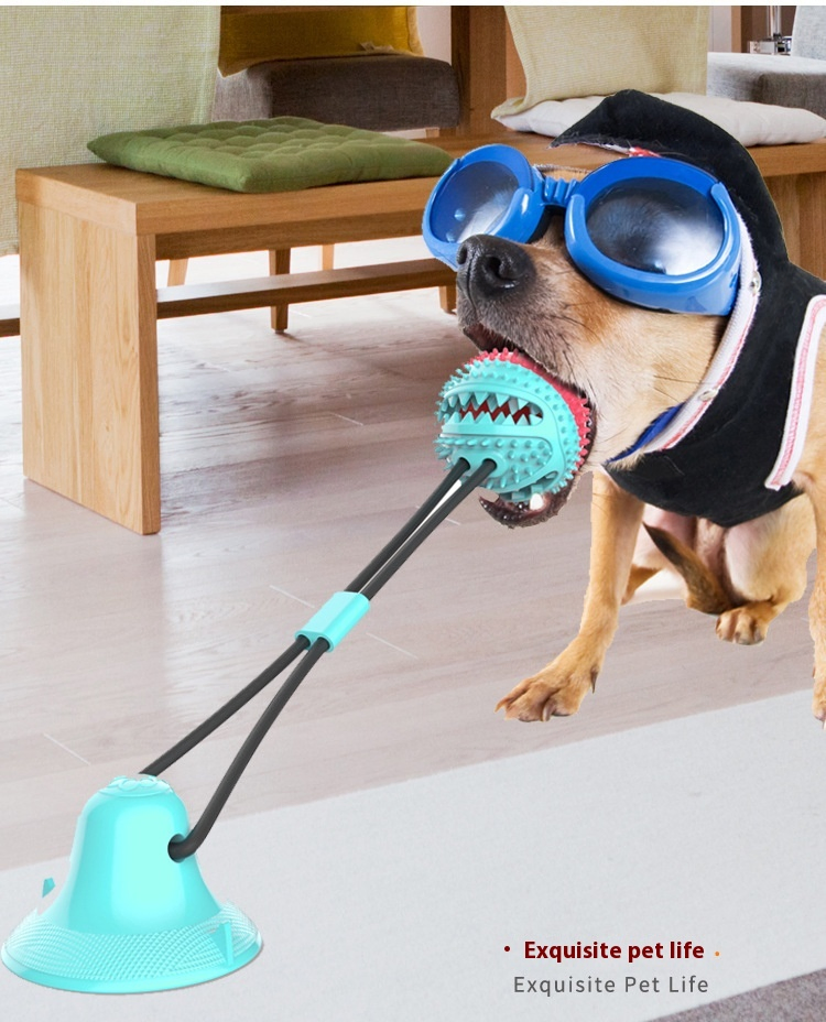 Juguete interactivo para perros con cuerda de succión, bola para masticar, juguete molar para mascotas
