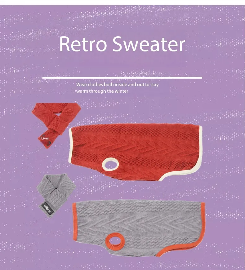 Suéter estilo retro para mascotas
