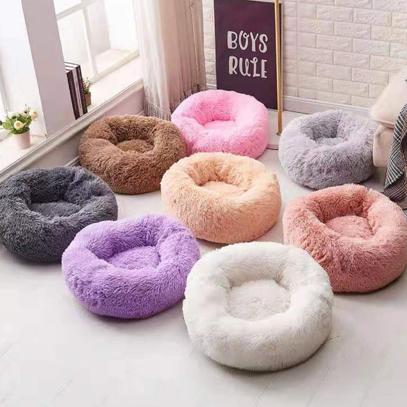 Suministros para mascotas al por mayor cama de lujo personalizada cálida suave de felpa cómoda para perros y gatos
