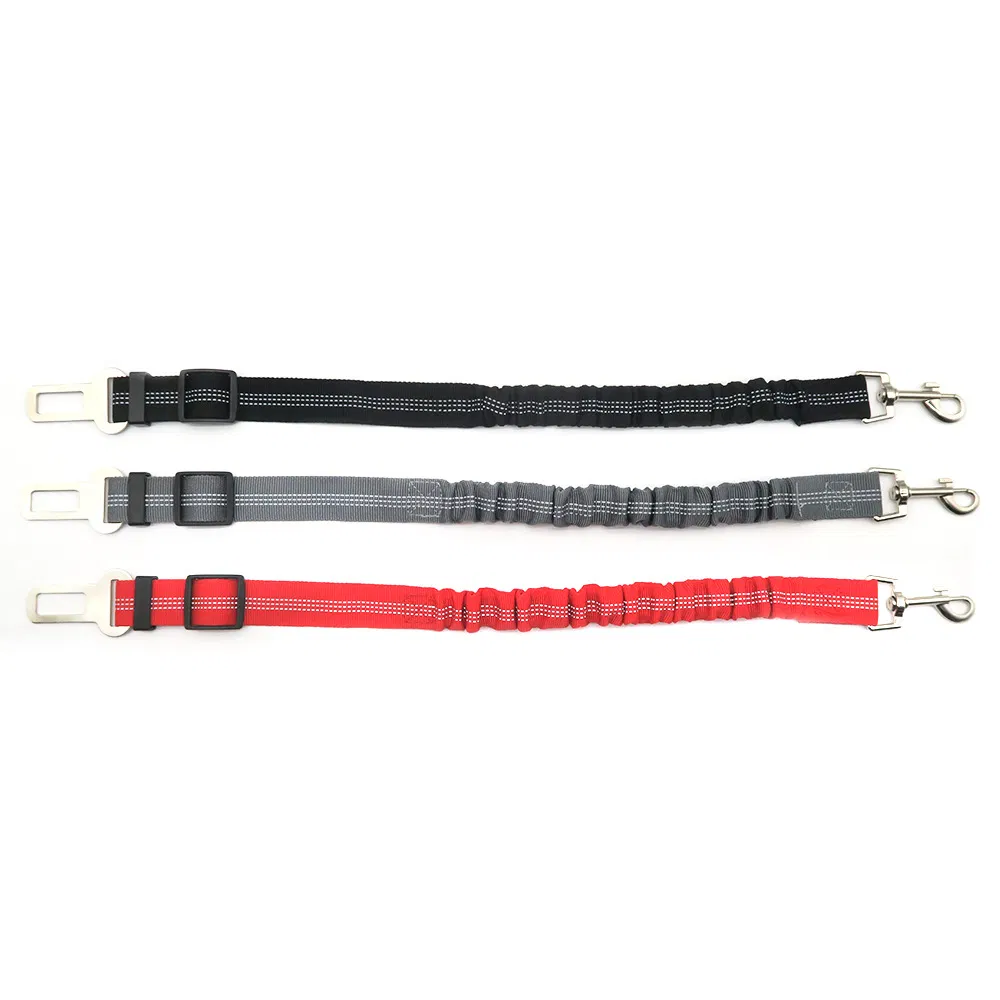 Suministros para mascotas cinturón de seguridad para perros asiento de coche cuerda de tracción elástica reflectante cinturón de asiento