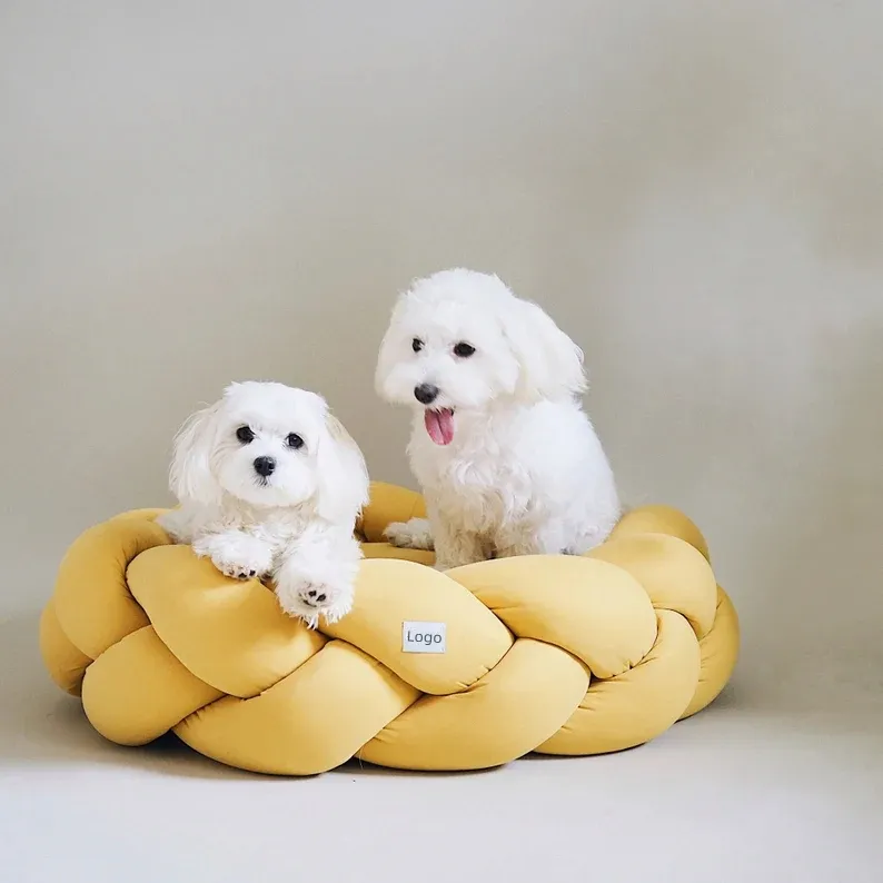 Cama para mascotas de algodón suave y cómoda, hecha a mano, lavable a máquina para perros y gatos