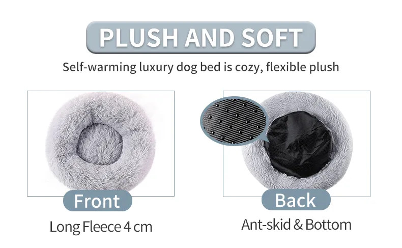 Cama de felpa con soporte para mascotas