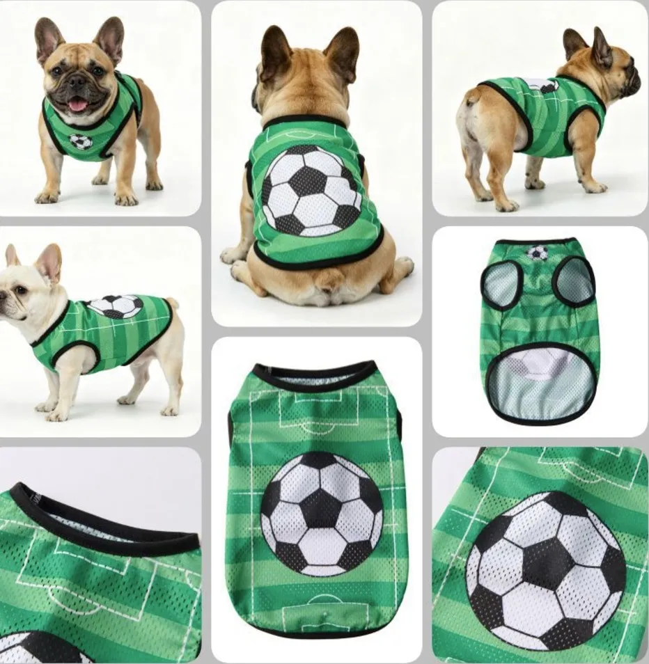 Camiseta de fútbol de moda para perros 10