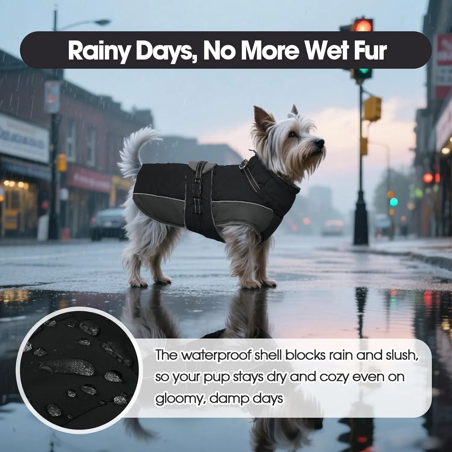 Abrigo de Algodón de Cuello Alto para Mascotas, Ropa Cálida para Perros Ideal para Salidas