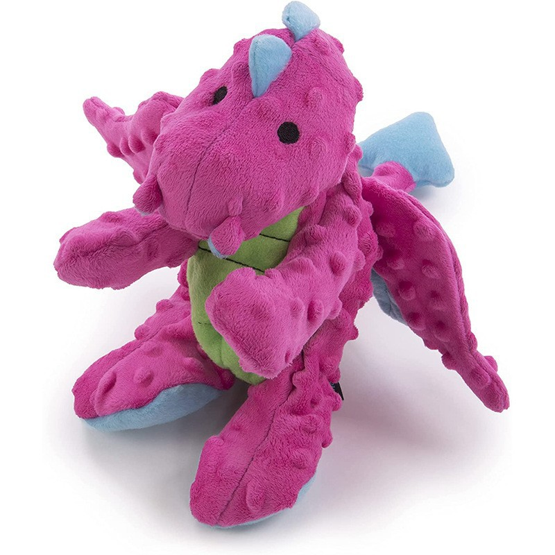 Juguete de peluche interactivo de limpieza de dragones para perros, suave, chirriante y masticable