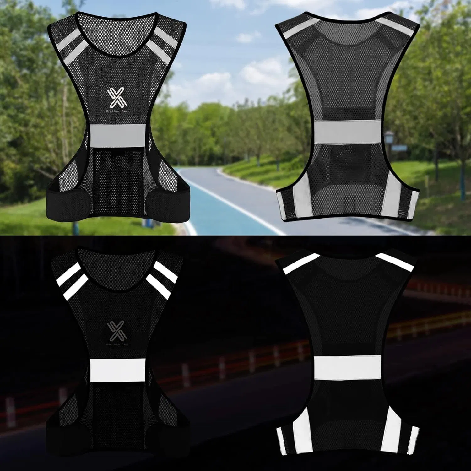 Chaleco Reflectante para Correr, Equipamiento de Correr de Alta Visibilidad con Gran Bolsillo