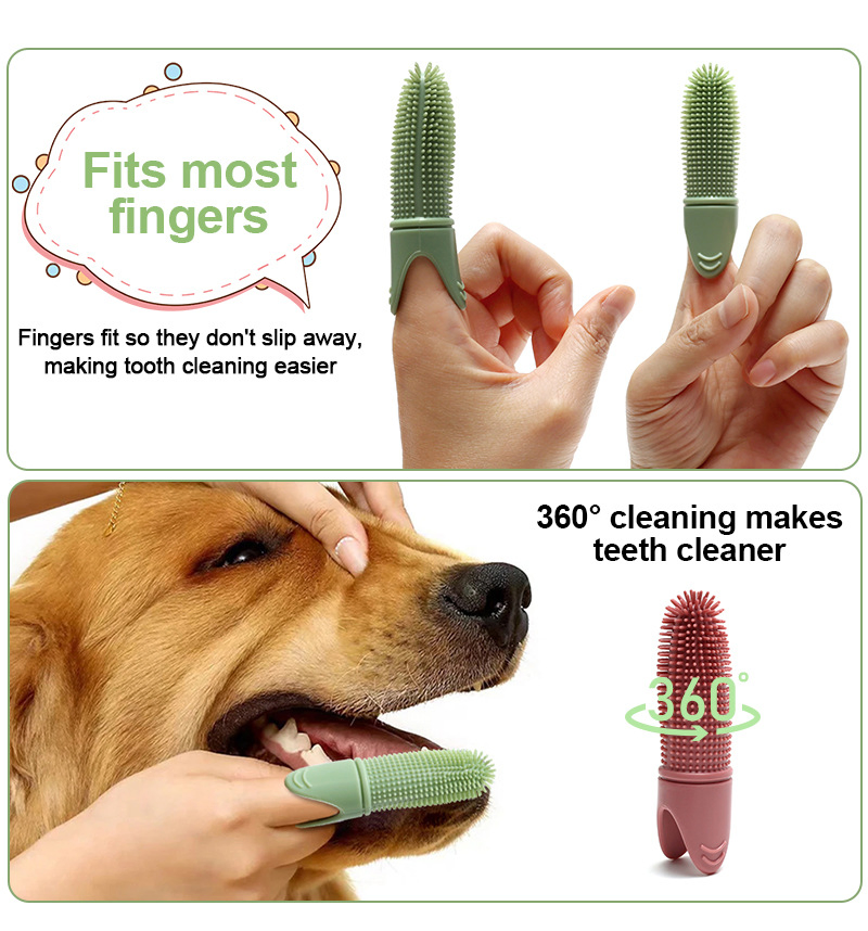 Cepillo de dientes para mascotas, fundas de dedo, cepillo de silicona para gatos y perros, cuidado dental para mascotas, herramientas para el cuidado de los dientes de los perros