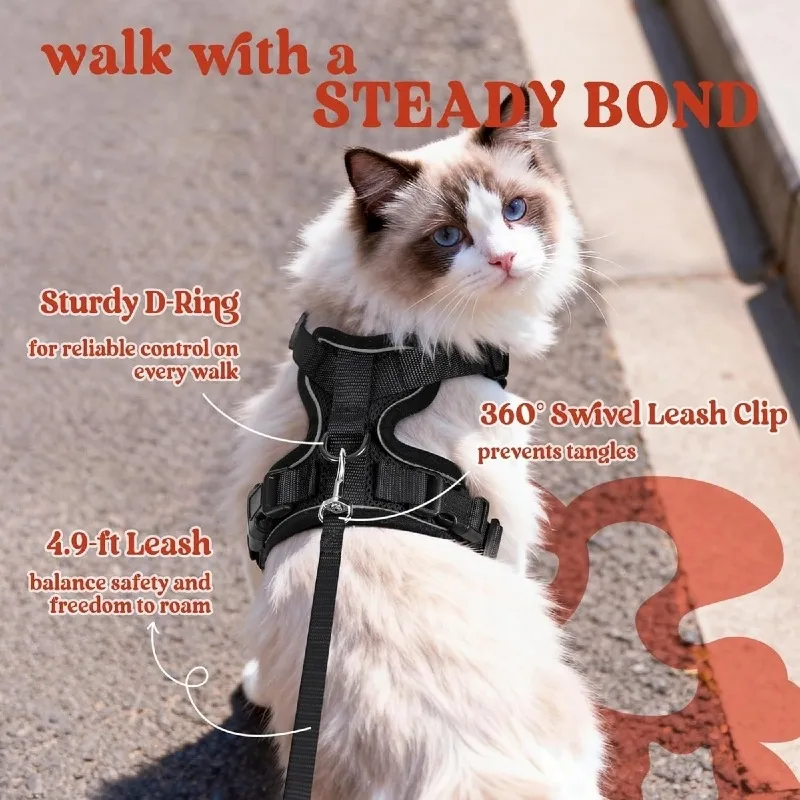 Arneses para gatos de todas las estaciones y cuerdas de salida, correas para el pecho de mascotas para aventuras al aire libre, nuevo arnés para mascotas