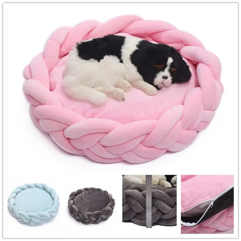 Cama para mascotas de algodón suave y cómoda, hecha a mano, lavable a máquina para perros y gatos
