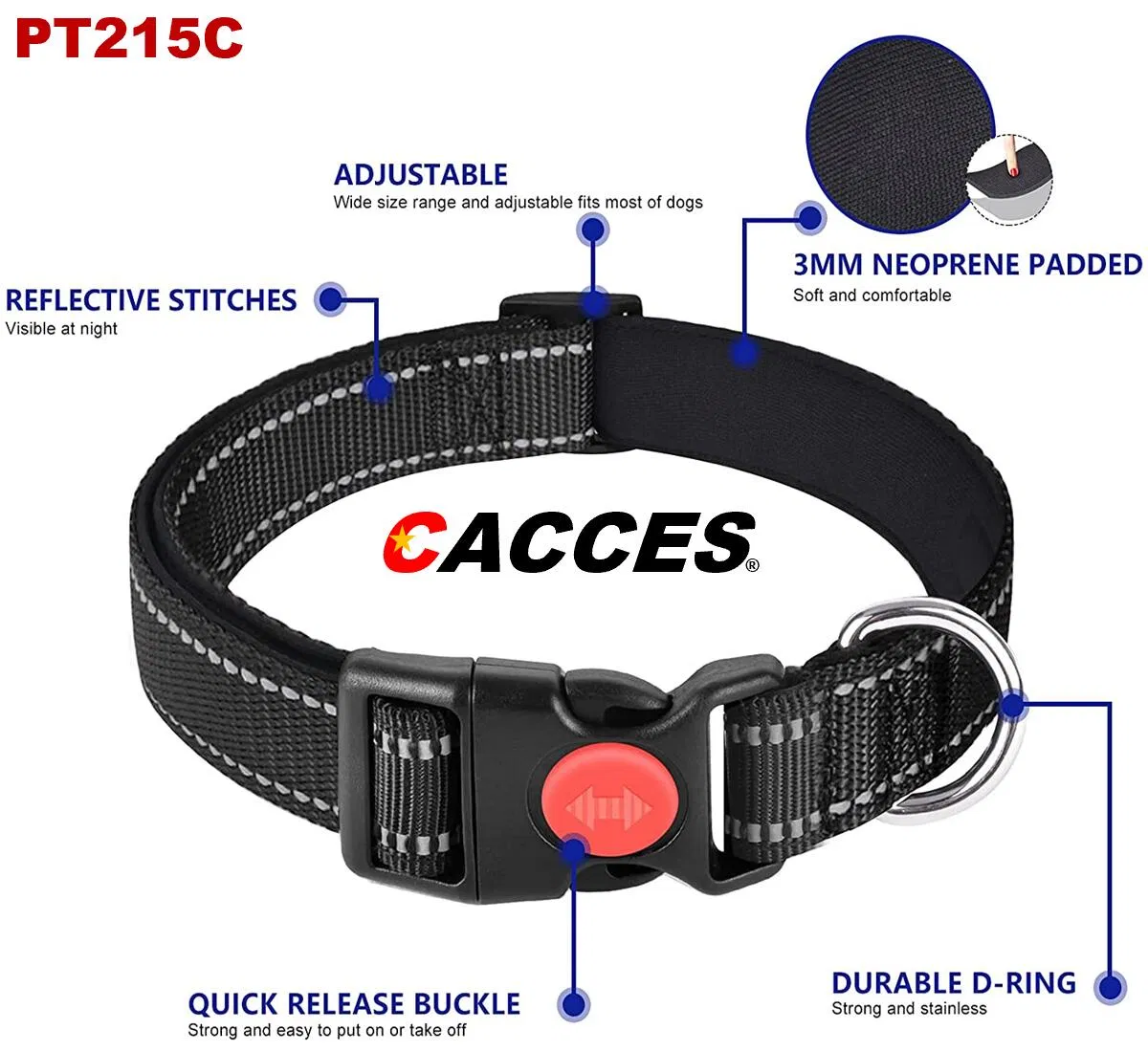 Collares para cachorros, collar reflectante para cachorros con doble seguridad, hebilla de liberación rápida, correa ajustable, collar de seguridad para mascotas para cachorros y gatos, arnés para el cuello de perros