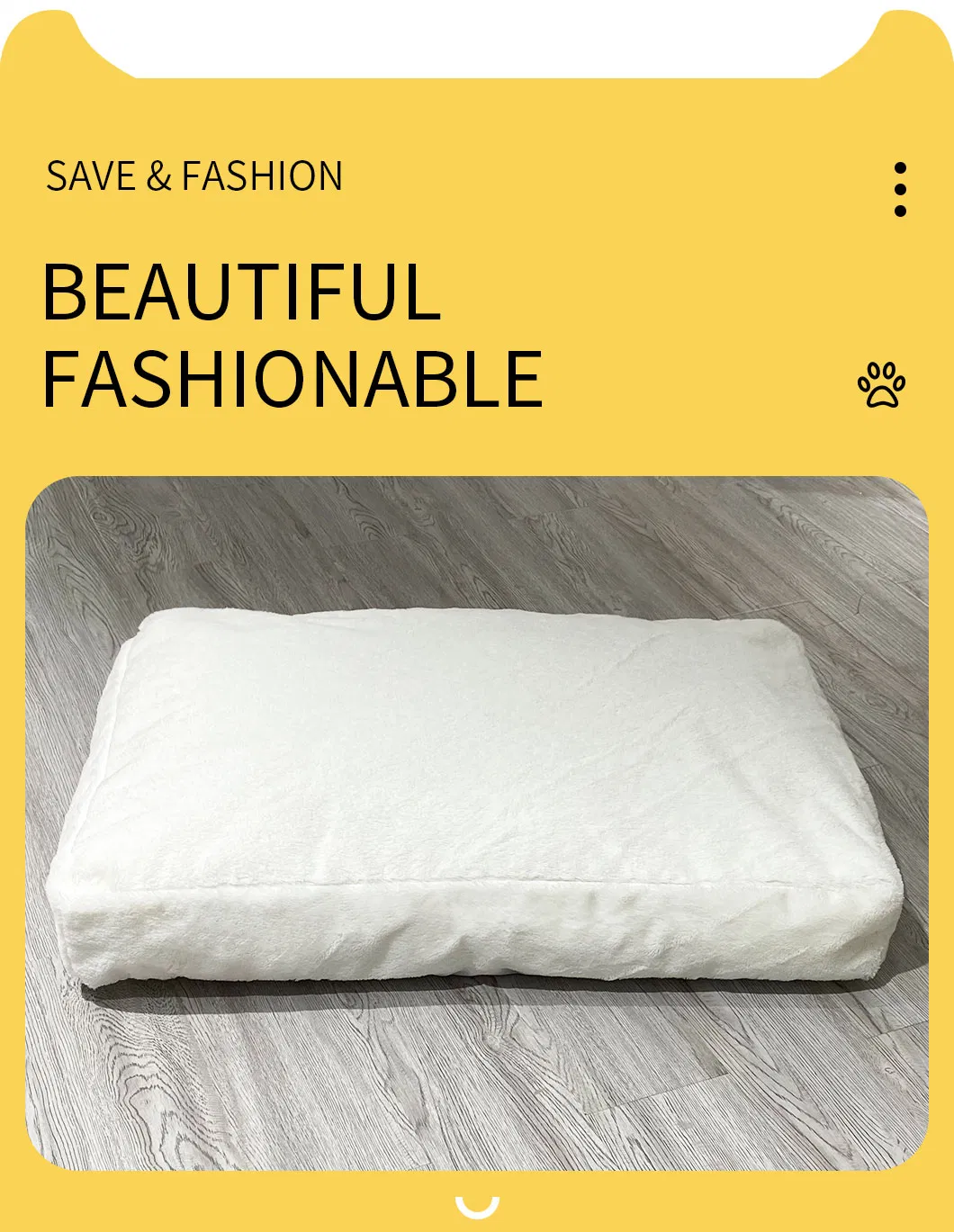 Tela de fieltro antideslizante no tejido cómoda para cama de perro y gato, relleno de fibras recicladas
