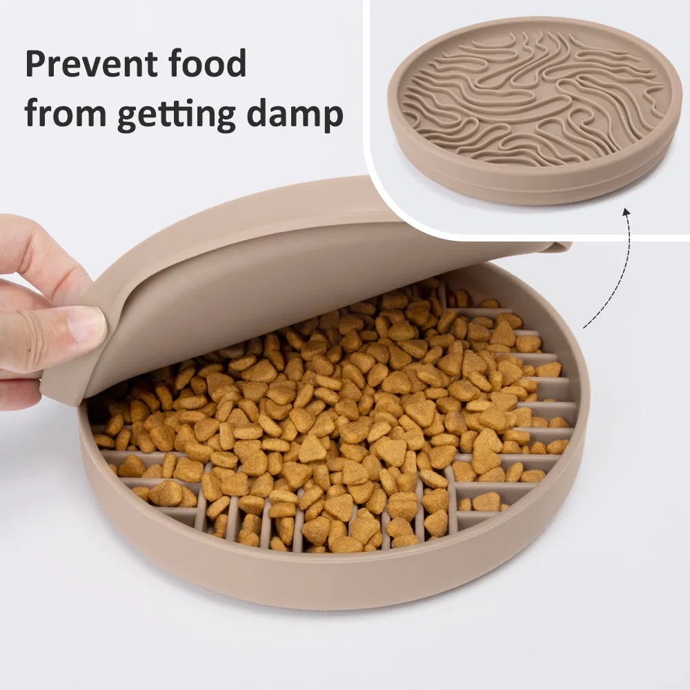 Cuenco de alimentación lento de silicona anti-asfixia multifuncional, diseño ecológico para reducir la velocidad de alimentación de gatos y perros