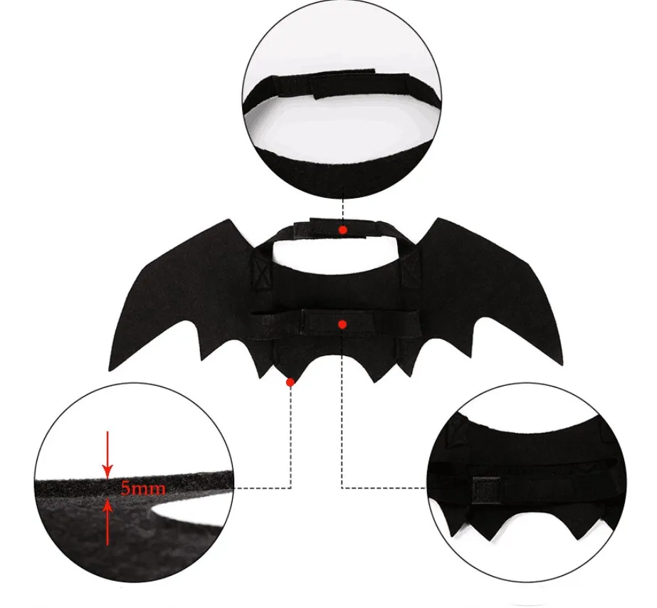 Ropa de Halloween para perros grandes, disfraz de cosplay, ropa de alas de murciélago para mascotas
