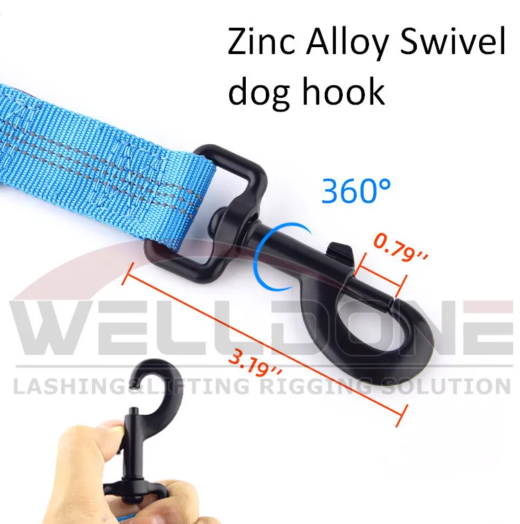 Correa para perro elástica bungee reflectante con doble mango y absorción de impactos