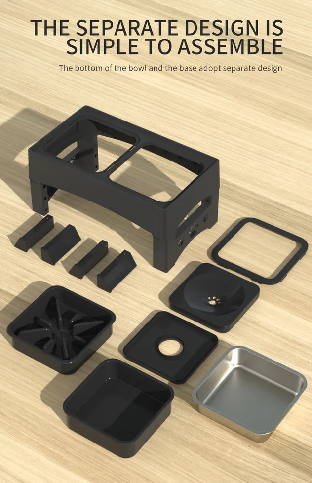 Comedero elevado ajustable para perros con tazón de alimentación lenta para protección cervical de mascotas