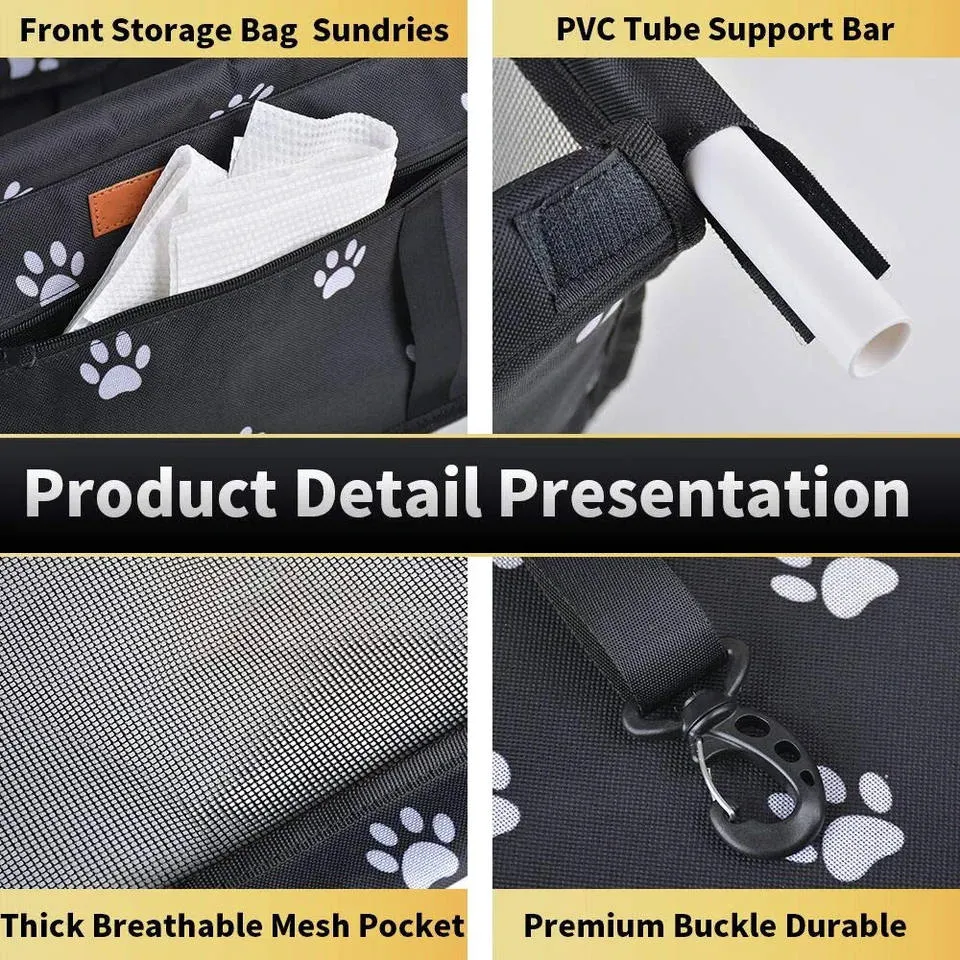 Asiento elevador para mascotas de viaje suave y lavable, ajustable, impermeable para perros y gatos en el coche