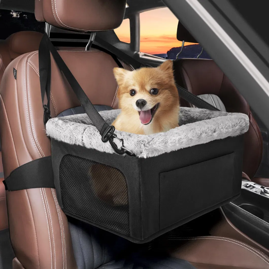 Asiento elevador para perros, transportadora, cama de malla transpirable, marco de metal, bolsa de viaje, hebilla de seguridad, asiento para perros en el coche