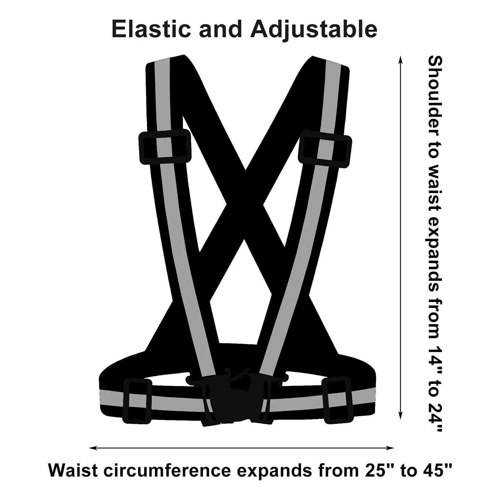 Equipo de Chaleco Reflectante para Correr 2 Pack, Cinturón Reflectante de Alta Visibilidad Ajustable para Correr de Noche, Ciclismo al Aire Libre, Motocicleta, Paseo de Perros, Trote