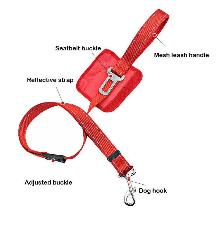 Cinturón de seguridad para perros, correa de nylon, accesorio para mascotas personalizado, cinturón de asiento para perros en el coche