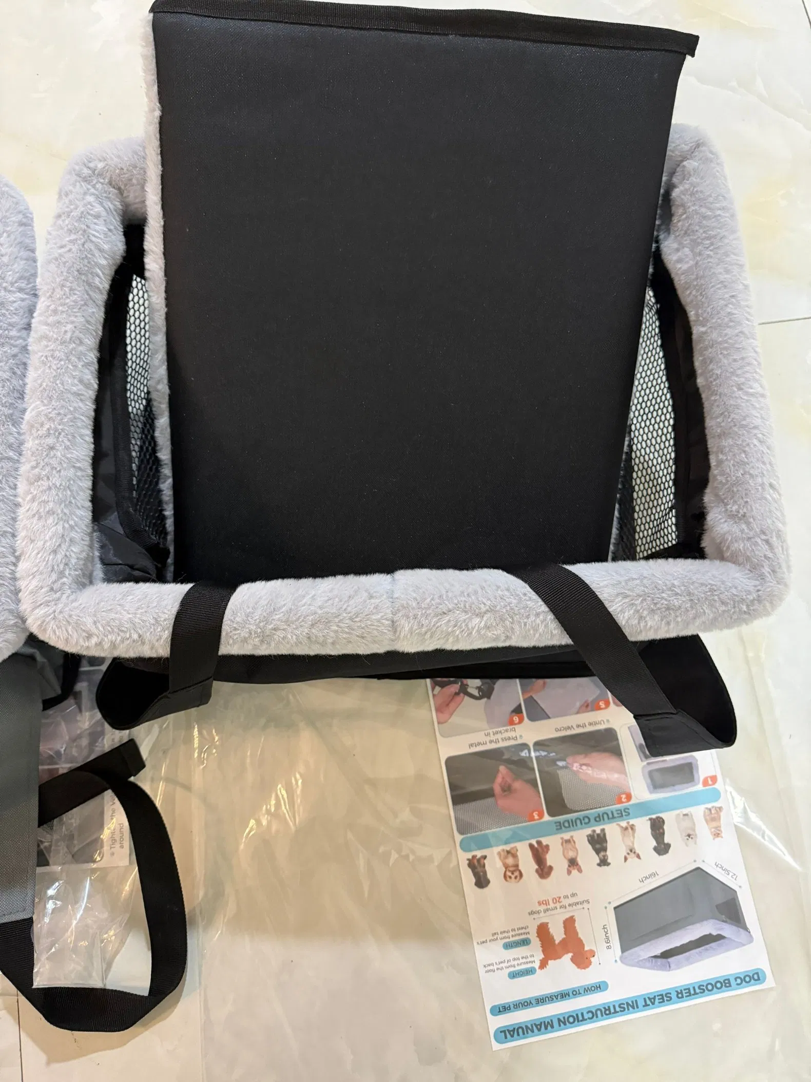 Asiento elevador para perros, transportadora, cama de malla transpirable, marco de metal, bolsa de viaje, hebilla de seguridad, asiento para perros en el coche