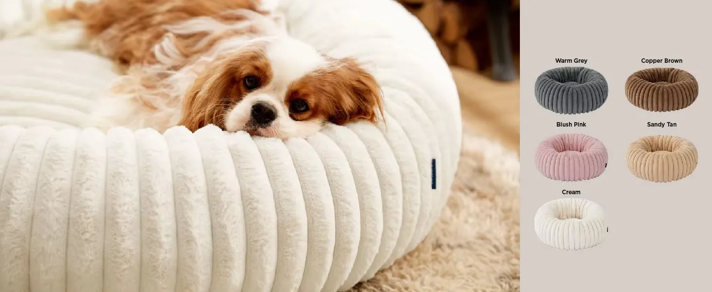 Detalle de cama cálida para perros