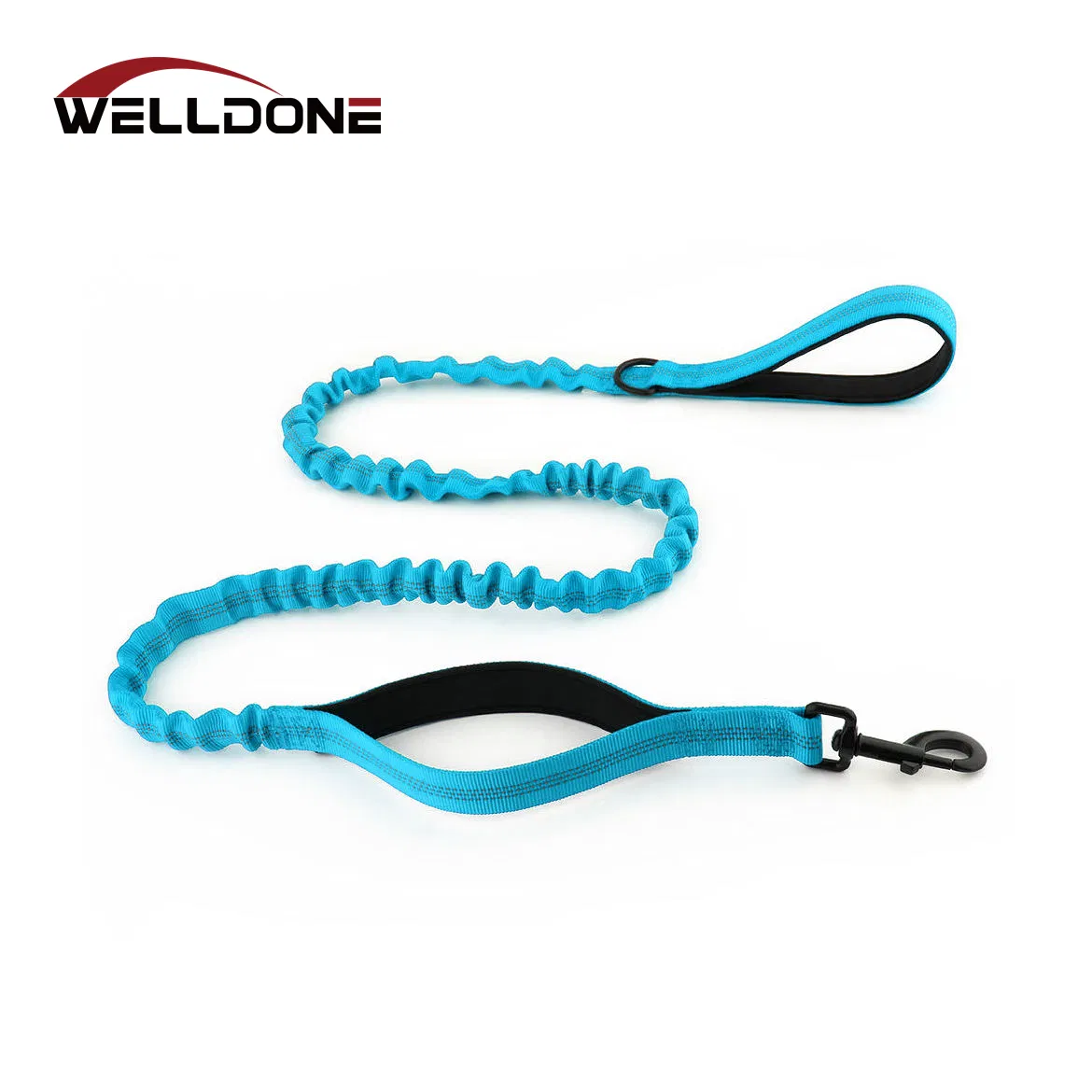 Correa para perro elástica bungee reflectante con doble mango y absorción de impactos