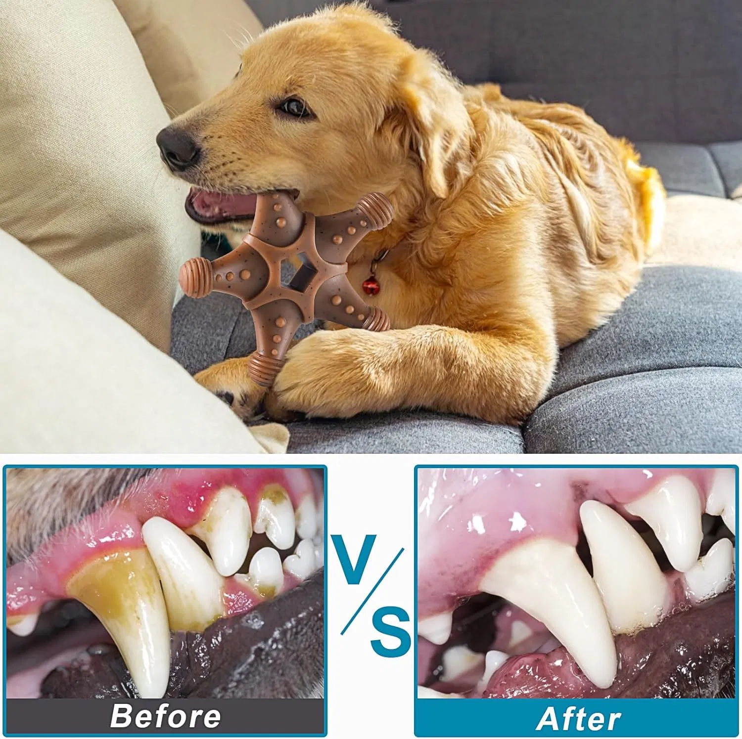Juguetes interactivos para perros, duraderos, resistentes a mordidas, a prueba de fugas, para limpiar los dientes y moler huesos